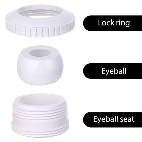 Thinp 2 Pieces Pool Jet Nozzles, 3/4" Directional Flow Eyeball Inlet Jet, Swimming Pool Return Jet Replacement Parts Fittings Spa with 1-1/2 Inch MIP Thread Pool Accessories for Cleaning