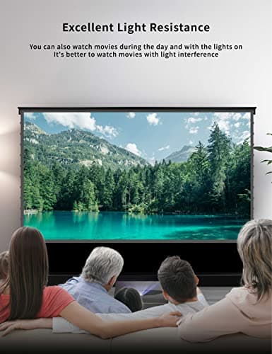 VIVIDSTORM Motorized Floor Rising UST ALR Projector Screen for Home Theater, Tensioned Wrinkle-Free Surface, Smart App and Voice Control, No Wall Mount Needed,VSDSTUST120H