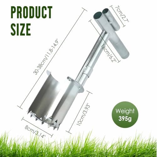 Bulb Planter Tool Stainless Steel, 2025 New Garden Seedling Transplanter, Easy Seed & Bulb Planting Tool for Flowers, Vegetables, Fruit Trees, Heavy-Duty Garden Hand Tool (1PC-B)