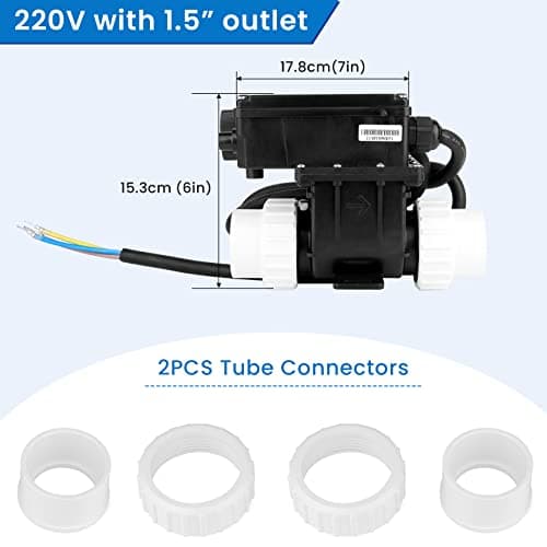 220V 3KW Spa Hot Tub Heater with Adjustable Temperature Thermostat, Inflatable Pool Heater for above Ground Pools, Hot Tubs & Inflatable bathtub，H30-RS1
