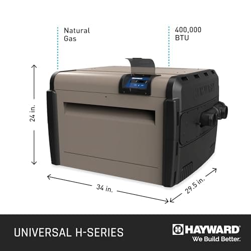 Hayward W3H400FDN Universal H-Series 400,000 BTU Natural Gas Pool and Spa Heater for In-Ground Pools and Spas