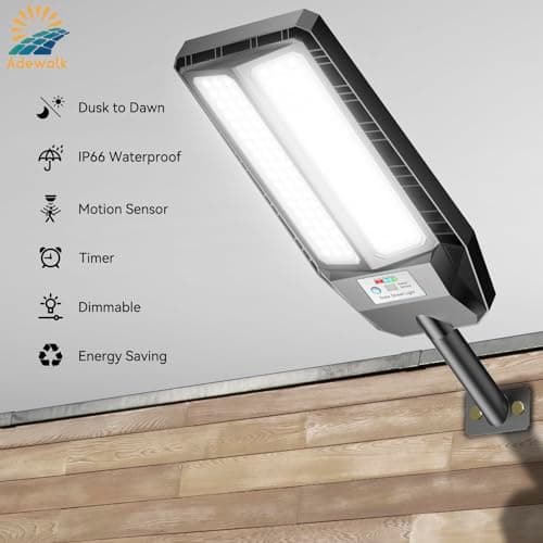 5000W Solar Lights Outdoor - 6500K LED Solar Street Lights Outdoor, Dusk to Dawn, IP66 Waterproof Solar Flood Lights with Motion Sensor and Remote Control for Yard, Patio, 2 Pack