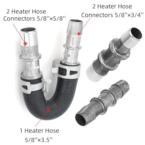 626-001 Upgrade Aluminum Engine Heater Core Bypass Kit with 5/8" 3/4"Hose Fit For Most Common Heater Hoses