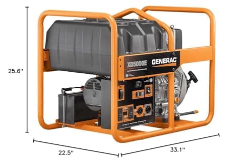 Generac 6864 XD5000E 5000-Watt Diesel-Powered Portable Generator - Ideal for Emergency Backup Power and Job Sites - Reliable Power for Demanding Applications - CARB Compliant