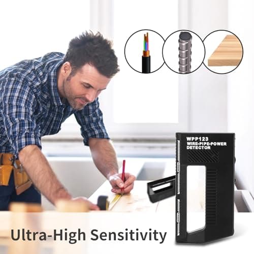 WPP123 Multi-Function Wall Scanner Detector for Metal, Pipes & Wires | Adjustable Sensitivity & Audible Alerts | Precision Detection Tool for Home Improvement