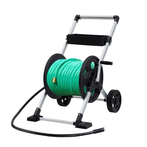 Liberty Garden 304 Explorer Two Wheel Hose Reel Cart, Aluminum, Holds 250-feet of 5/8" Hose