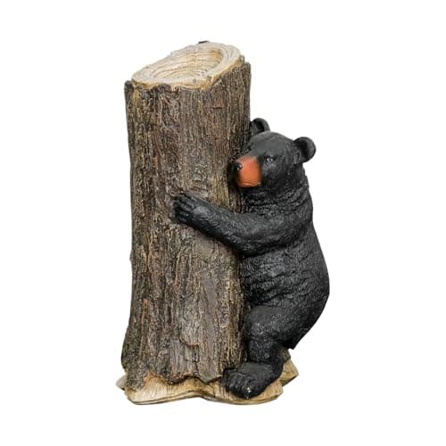 SKYFIRE Outdoor Garden Statues - 11.4”x 13.3”x 21.6“ Black Bear Tree Hugger Outdoor Sculpture for Home Decor, Concrete Lawn Ornament Decorations for Garden, Yard, Decor, House, Office Decor
