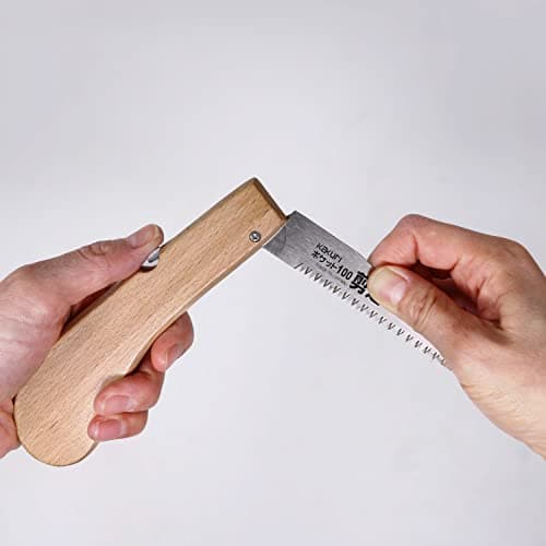KAKURI Pruning Saw Folding 4" for Garden, Camp, Bushcraft, Japanese Pull Saw Razor Sharp Japanese Steel Blade, Mini Pocket Hand Saw for Tree Branch Cutting, Foldable Wood Handle, Made in JAPAN