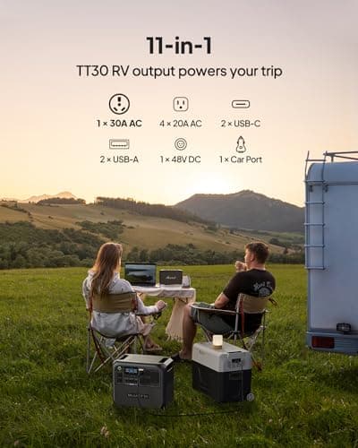 BLUETTI Solar Generator AC200L, 2,048Wh LiFePO4 Battery Backup, Expandable to 8,192Wh w/ 4 2,400W AC Outlets (3,600W Power Lifting), 30A RV Output, for Camping, Home Use, Emergency