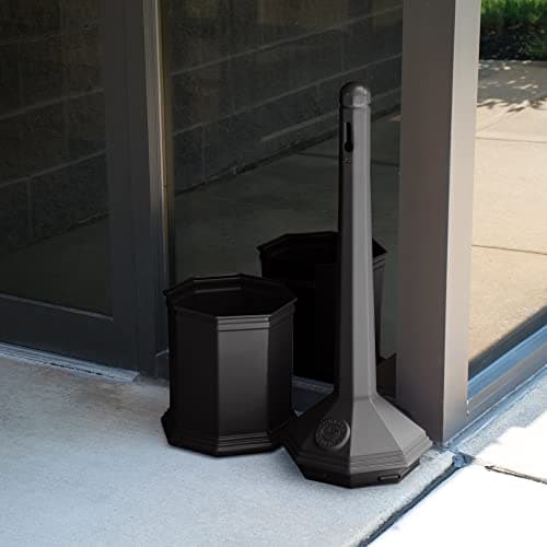 Commercial Zone 710301 Smoker’s Outpost Site Saver Cigarette Receptacle, Black