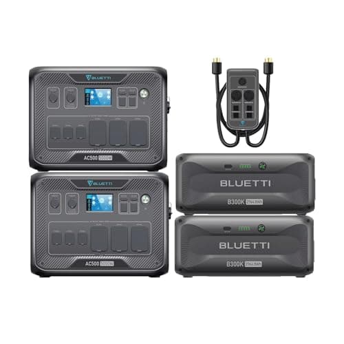 BLUETTI Solar Generator 2 AC500 & 2 B300K Expansion Batteries, 5529.6Wh w/ 6 5000W AC Outlets (10KW Surge), LiFePO4 Battery Backup for Home Use, Blackout, RV