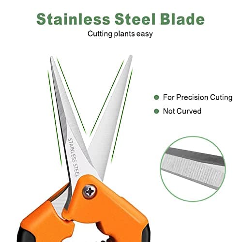 Hand Pruner， Pruning Shear，Garden clippers, snip scissors, ratchet pruning shears, work 3 times easier, gardening tools, sharp garden scissors, arthritis weak hand snips (Orange)
