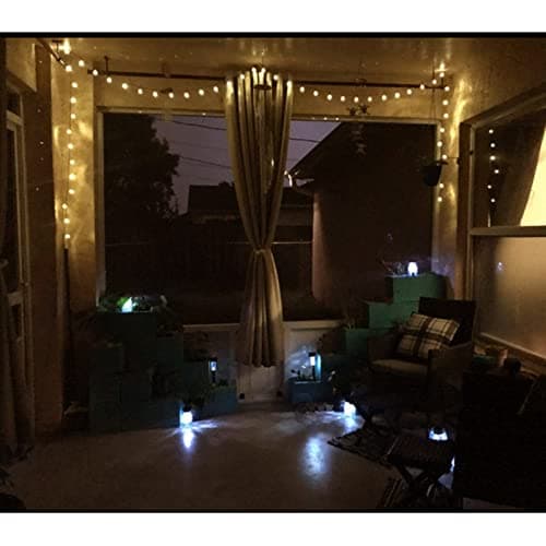 14ft Battery Operated 20 Hanging Bulb 100 LED String Lights, Vintage Commercial Battery Outdoor Lights for Indoor Outdoor Decorations Home, Bedroom, Patio, Balcony, Christmas Party (8 Modes)