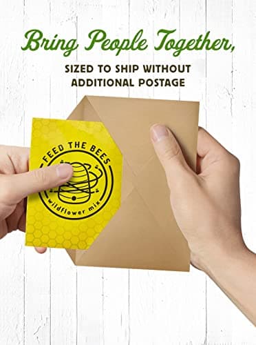 American Meadows Wildflower Seed Packets Feed The Bees'' Party Favors (Pack of 20) - Pollinator Wildflower Seed Mix to Attract Hummingbirds, Bees, and Butterflies, Party Favor for Any Occasion