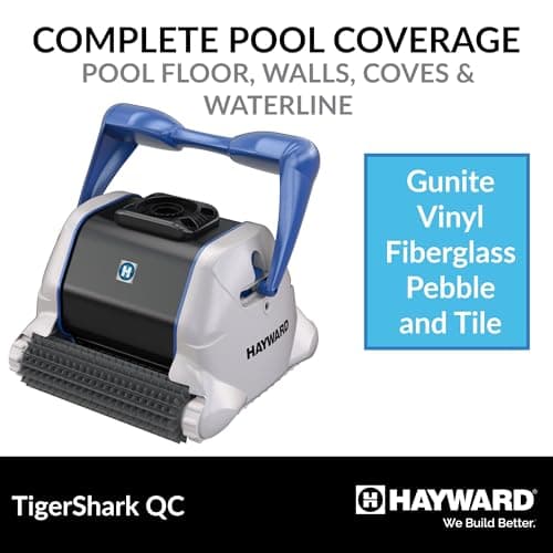 Hayward W3RC9990CUB TigerShark QC Robotic Pool Cleaner with Quick Clean for In-Ground Pools up to 20 x 40 ft. (Automatic Pool Vacuum)