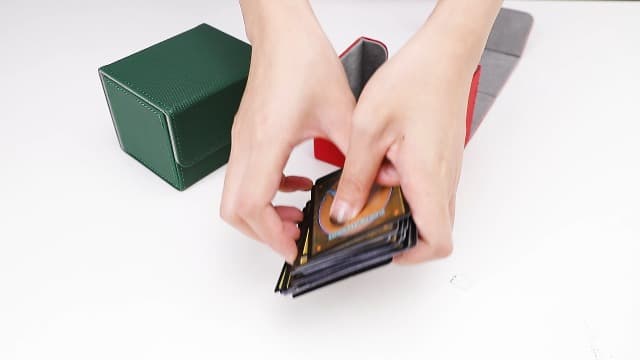 Card Deck Boxs Fit for MTG Deck Box with Black Card Dividers, 4 Pack Horizontal Leather Deck Cards Box for TCG Magic Commander Trading Card Decks Storage Box