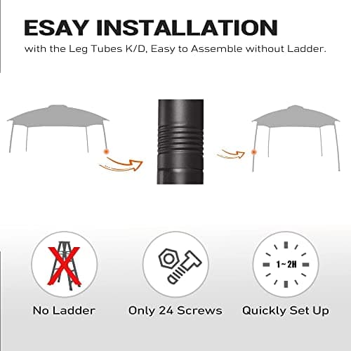 FAB BASED 10x12 Gazebo, Double Vent Canopy Gazebo for Outdoor with Privacy Netting, Easy Setup Patio Pavilion with Steel Frame Strong Legs for Lawn, Backyard, Deck (Ash Grey)