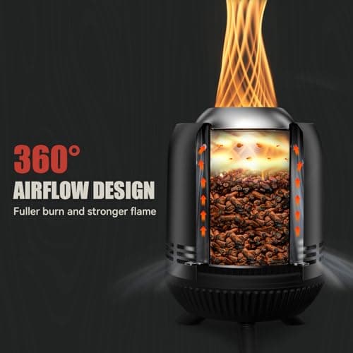 ONLYFIRE OUTDOOR LIVING Tabletop Fireplace with Unique Flame, Portable Fire Pit with Storage Bag for Camping Tailgating Patio Backyard Bonfire, Smokeless Wood Burning Mini Camp Stove 9.5", FP055 Black
