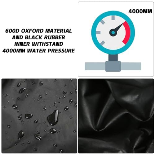 Riding Lawn Mower Cover with Bagger Attachment, Universal Fit Decks up to 62", 600D Oxford Cloth Riding Mower Cover with Windproof Buckle for Snow Rain Dust Hail Protection