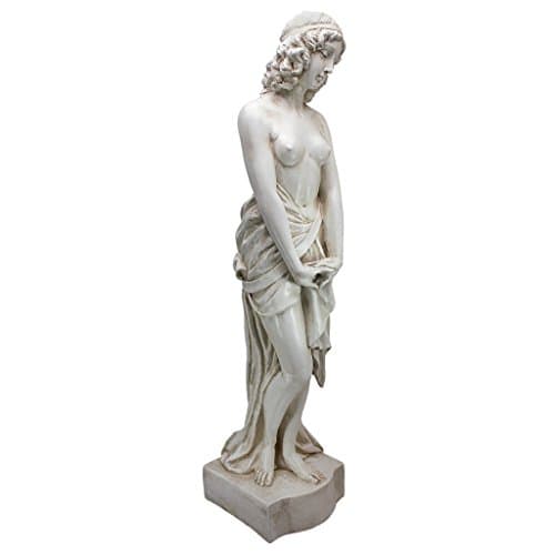 Design Toscano Harmonia Greek Woman Patroness of Harmony Indoor/Outdoor Garden Statue, 34 inches tall, Cast Stone Resin, Antique Stone Finish
