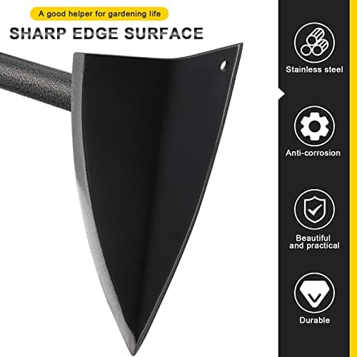 Hoe Garden Tool,60 Inch Garden Hoe Triangle Gardening Hoe with Sharp Blade for Digging,Weeding,Cutting and Loosing Soil,Adjustable Length Metal Handle(5 FT)