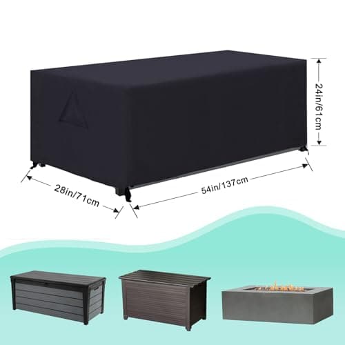 ABCCANOPY Patio Deck Box Cover Waterproof And Dustproof Winter Protection Outdoor Storage Box Cover Universal Furniture Cover 54x28x24 Black