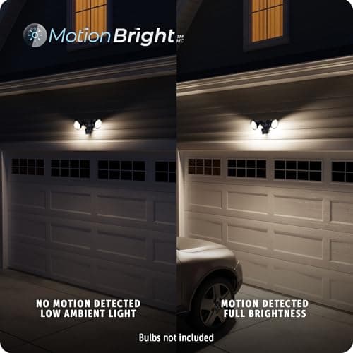 Globe Electric 17000140 180-Degree 240 W Twin Head Black Hardwired Motion Sensor Security Flood Light with MotionBright