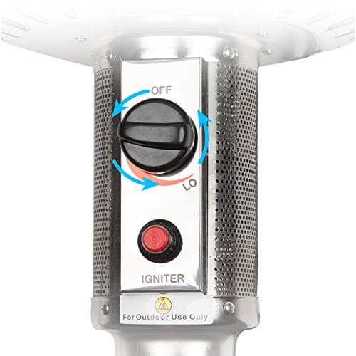 Outdoor Mushroom Heater Patio Propane 48,000 BTU for Outdoor Heating Deck Heater with Umbrella Dome and Wheeled Floor-standing Rust Free for Patio Porch and Backyards