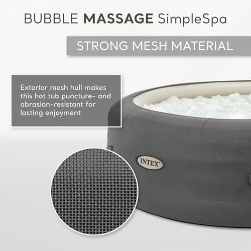 INTEX SimpleSpa Inflatable Hot Tub, 6 Person Bubble Massage Spa with Built-in Pump and Energy Efficient Cover