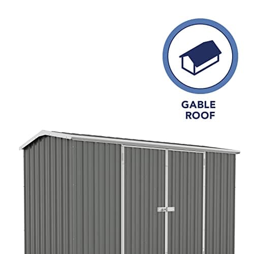Premier Storage Sheds, 10'x10' Metal Garage, DIY Backyard Shed, Utility Tool Storage, Weather & Wind Resistant Aluminum Panels & Steel Frame, Maintenance-Free, 12 Year Warranty, Woodland Gray