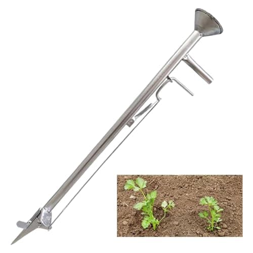 Sowing Seed Sower Dispenser, Transplanting Tool, Handheld, Multipurpose Seed Dibber Bulb Planter for Spinach Lawn Vegetable