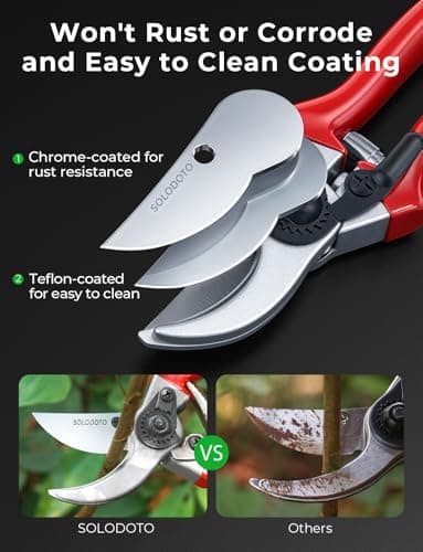 SOLOTODO 8.5" SK5 Bypass Pruning Shears for Gardening, 4x Sharper Garden Shears Clippers Scissors, Professional Pruners for Gardening Gifts for Women Men, Japanese Steel German Technique, Non-breaking
