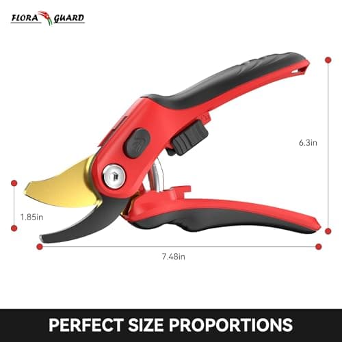 FLORA GUARD Bypass Pruning Shears, Garden Shears Heavy DutyTree Trimmers & Garden Clippers with Ergonomic Handle, Ideal Hand Pruners for Gardening, Shrubs & Branch Cutting.（HC202）