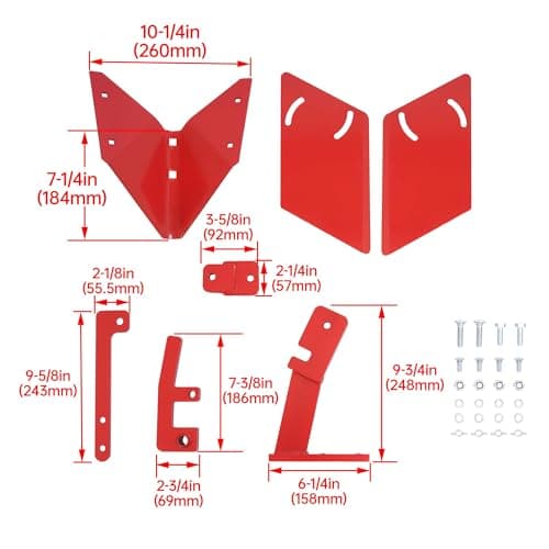 Hiller Furrower Kit for Rear Tine Tiller W/Adjustable Wing Fit for Land Reclamation 3 Kinds Connection Red Steel Replacement for 15683 Hiller-Furrower