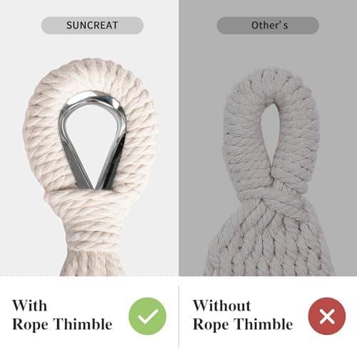 SUNCREAT Large Hammock for Tree, Outdoor Tree Fabric Hammock Only, Coffee Stripes