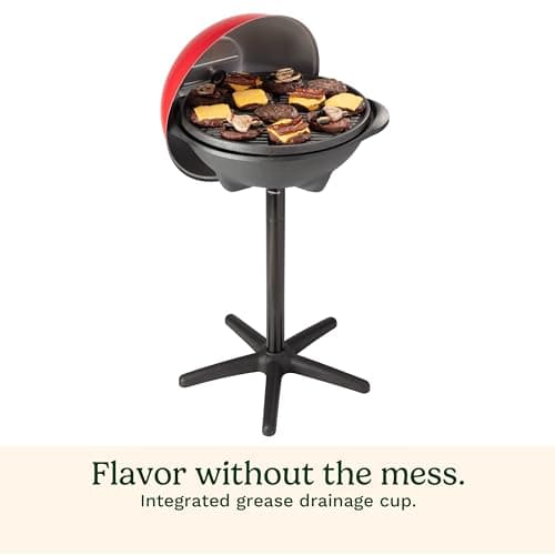 Cuisinart Indoor/Outdoor Electric Grill, 2-in-1 Portable BBQ with Non-Stick Cooking Surface, Electric Grill Outdoor with Adjustable Heat, Stand/Tabletop Options for Cookouts, Barbecues, Small Spaces