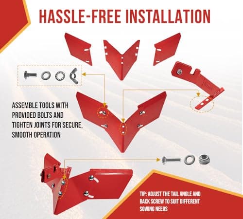 Mytee Products 15683 Hiller-Furrower Attachment for Rear Tine Tillers, Adjustable Wing, Three Kinds of Connection, Garden Tiller for Large and Small Areas of Land Cultivation & Clean Lands