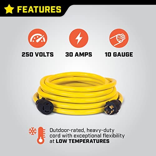 Champion Power Equipment 25-Foot 30-Amp 250-Volt Generator Power Cord for Manual Transfer Switch (L14-30P to L14-30R)
