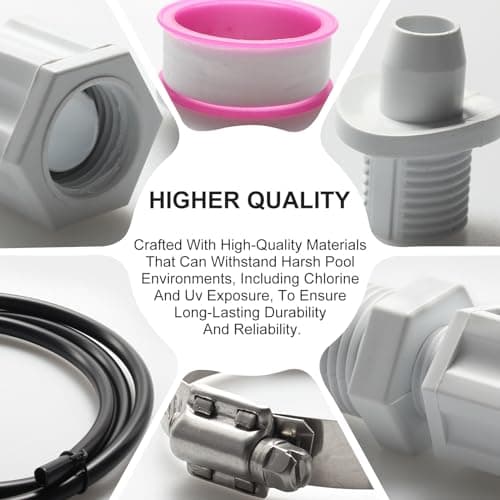 CL200 Chlorine Feeder Parts for Chlorinator Tubing Chlorinator Valve Replacement/with Saddle Clamp Chlorinator Feeder Hose Tubing Parts with Check Valve Control Valve