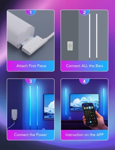 Govee Glide Wall Lights, RGBIC LED Light, Smart Gaming Light Works with Alexa and Google Assistant, RGB Light Bar, LED Wall Lights for Bedroom, 2 Panels Set (3 Sections/Panel)