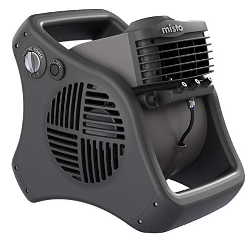 Lasko Misto Outdoor Misting Blower Fan, Ideal for Sports, Camping, Decks & Patios, 3 Speeds, 15", Black, 7050