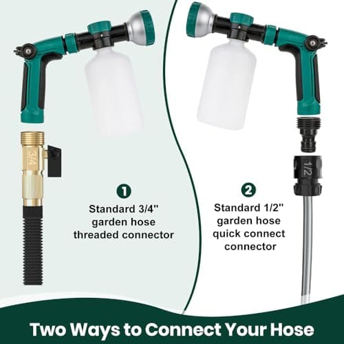 VENETIO 8-Dial Hose End Sprayer for Liquid Fertilizer/Soap | Precision Lawn, Yard & Garden Feeder with 16oz Bottle for Uniform Fertilizing and Watering Plants | Car, Dog Wash Hose Attachment Nozzle