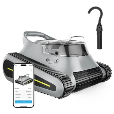 2025 Upgraded HISION Cordless Robotic Pool Cleaner with Wall-Climbing & Waterline Cleaning, 180W Brushless Motor Powerful Suction, 150-Min Runtime for In-Ground & Above Ground Pools up to 2000 Sq.Ft