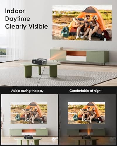 Daylight Projector 4K Ultra HD 1800 High ANSI Smart Home Theater with WiFi 6, Bluetooth, NFC, Streaming Apps, Bright Daytime Proyector, HDR10+, Auto Focus, HDMI 2.1 ARC USB for Movie Video Gaming CIVE