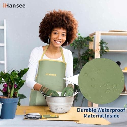 Set of 12 Garden Tool, iHansee Heavy-Duty Aluminum Gardening Hand Tools with Rubber Non-Slip Handle, Garden Apron, Gloves, Kneeling Pad and Storage Bag, Garden Hand Tools Starter Kit Landscaping Tools