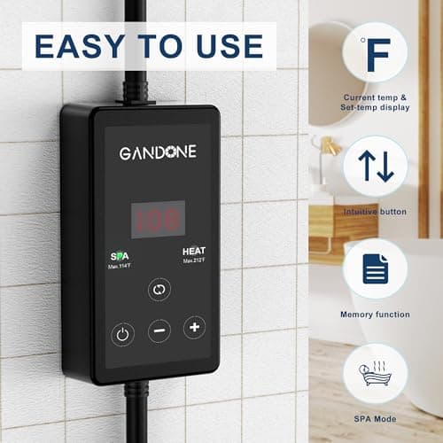 Dual Spa Water Heater, Portable Hot Tub Immersion Water Heater Cast Aluminum Submergible mit Temperature Sensor and Digital Display for Bathtub