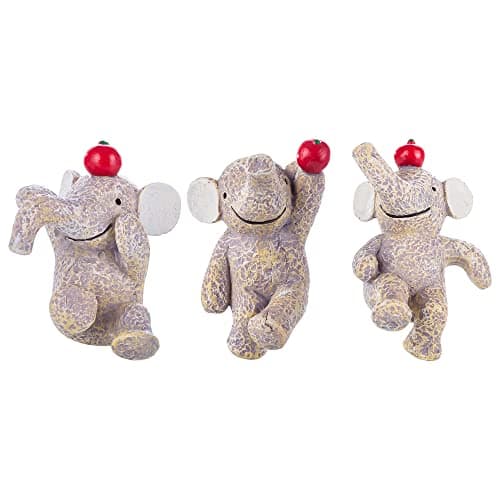 Garden Statues Flowerpot Landscaping Tree-Hugger Fairy Plant Pot&Vase Hugger, Mini Decorative Climber Clingers (3Pack Elephant)