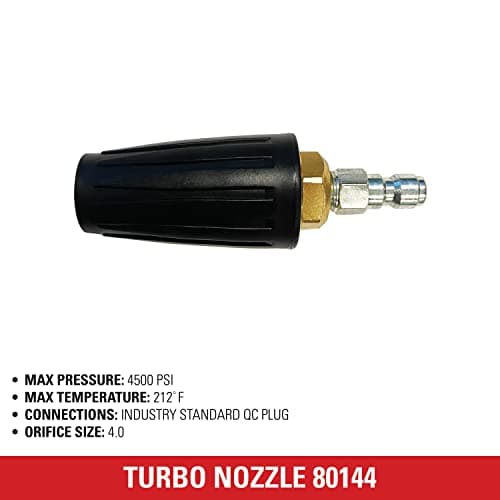 SIMPSON Cleaning 80144 4500 PSI Universal Turbo Pressure Washer Nozzle, 1/4-Inch Quick Connect, Hot- or Cold-Water Use