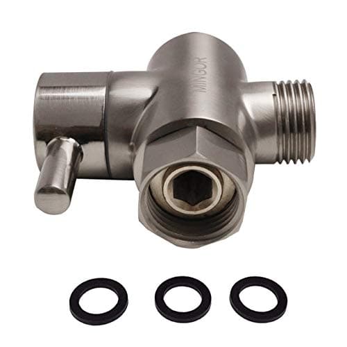 Shower Arm Diverter Valve for Hand Held Showerhead and Fixed Spray Head,G 1/2 3-Way Bathroom Universal Shower System Replacement Part/Brass (Brushed Nickel)