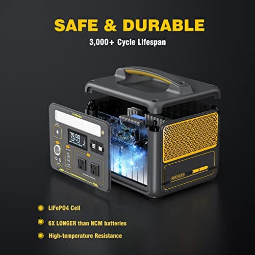 VTOMAN Jump 600X Portable Power Station, LFP Battery Powered Generator with 2x 600W AC Outlets (Surge 1200W), 4x USB ports, 3x DC Output for Outdoor Camping, Vehicle Emergency, Electric Backup